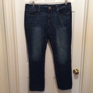 AEO Jeans 14R Dark Wash Skinny Whisker Detail